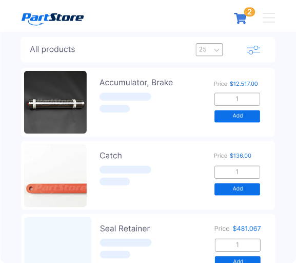 Buy parts at the click of a button.